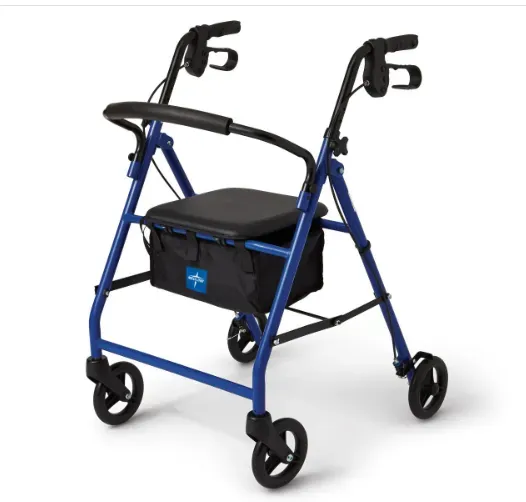 Rollator, 350 lbs. weight capacity, blue