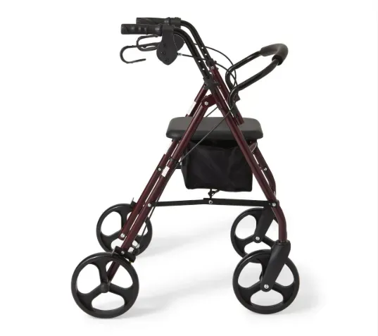 Rollator, 300 lbs. Weight capacity, Burgundy