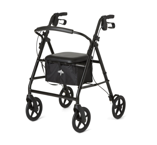 Rollator, 300 lbs. weight capacity, Black