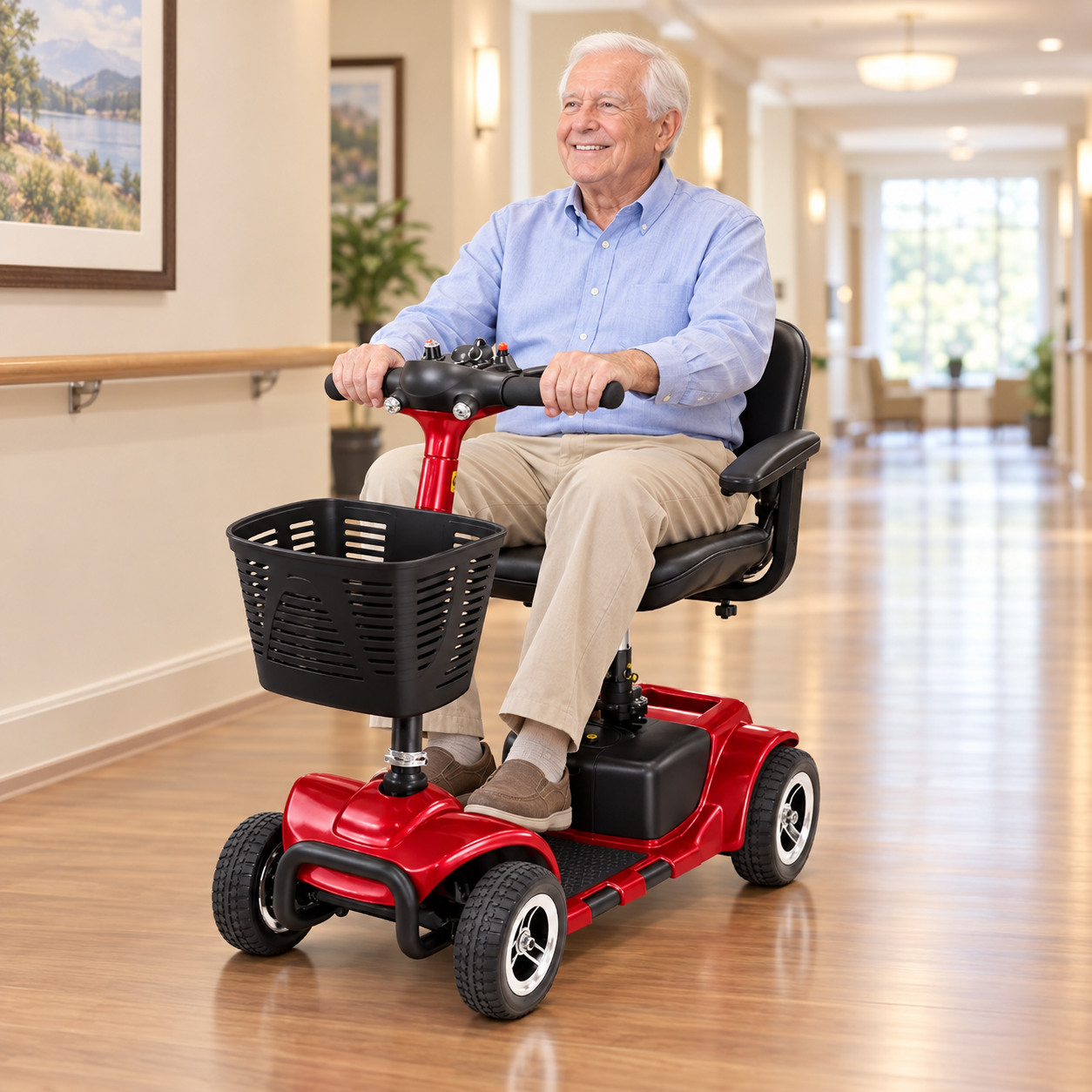 Foldable Mobility Scooter Rental – 250 lb Capacity