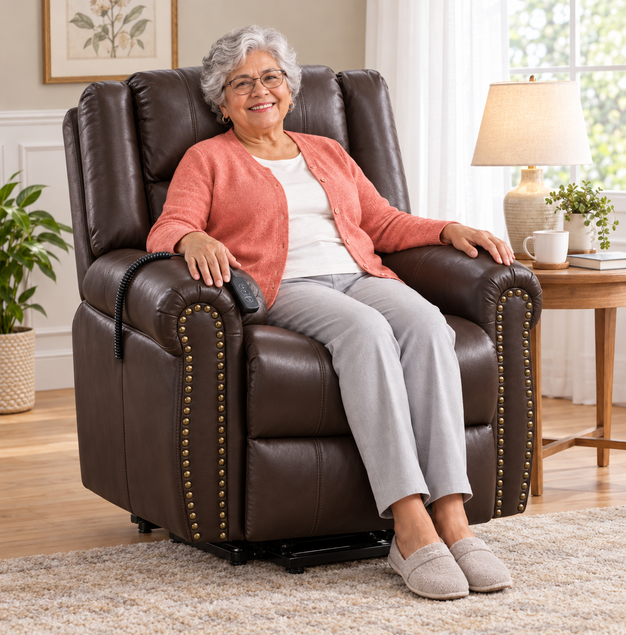 Power Lift Chair Recliner Rental same day delivery brown